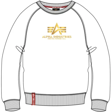 New Basic Sweater Woman Foil Print - white/yellow gold