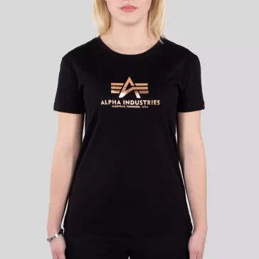 New Basic T Woman Foil Print - black/copper