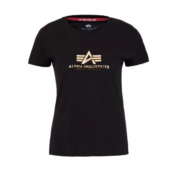 New Basic T Woman Foil Print - black/gold