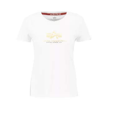 New Basic T Woman Foil Print - white/metalgold