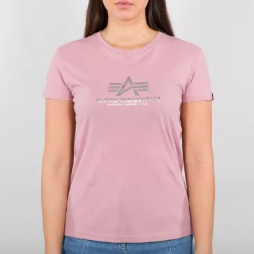 New Basic T Woman Foil Print - silver pink/metalsilver