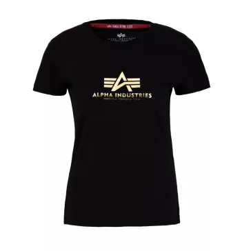 New Basic T Woman Foil Print - black/yellow gold