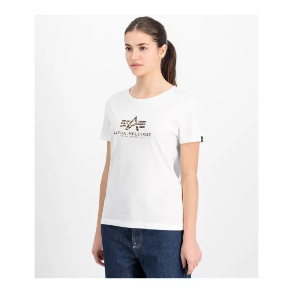 Basic Big Logo Mirror Leo T-Shirt Women  - white