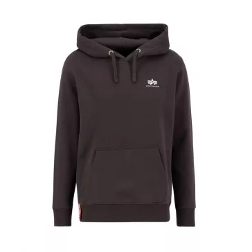 Basic Hoody Small Logo - hunter brown