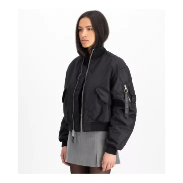 MA-1 Cropped Bomber Jacket Women - black