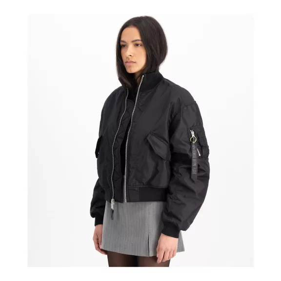MA-1 Cropped Bomber Jacket Women - black