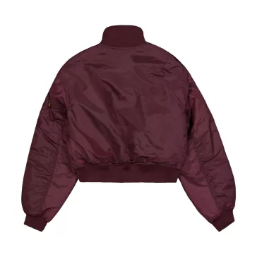 MA-1 Cropped Bomber Jacket Women - dark cherry