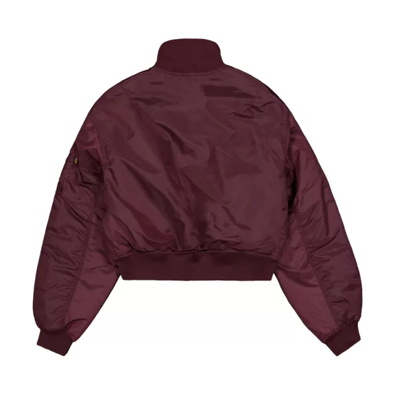 MA-1 Cropped Bomber Jacket Women - dark cherry