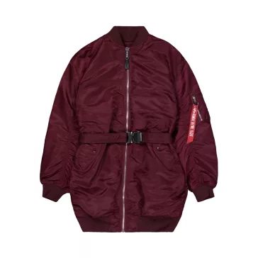 MA-1 Coat Bomber Jacket Women - dark cherry