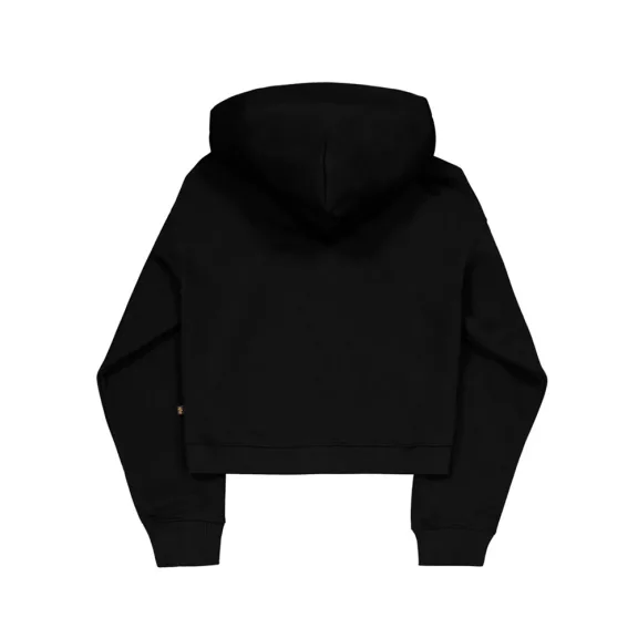Basic Big Logo Puff Print Hoodie Women - black