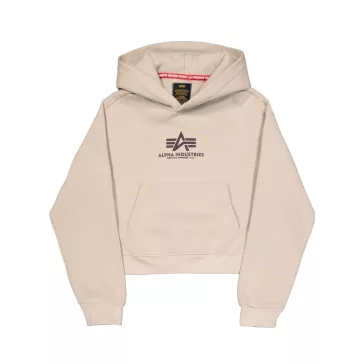 Basic Big Logo Puff Print Hoodie Women - organic beige