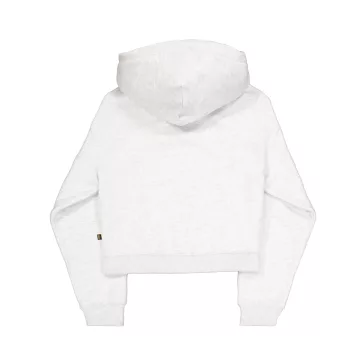 Basic Big Logo Puff Print Hoodie Women - pastel grey melange