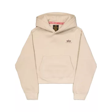 Basic Small Logo Hoodie Women - organic beige