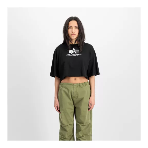 Basic Big Logo Cropped PP T-Shirt Women - black