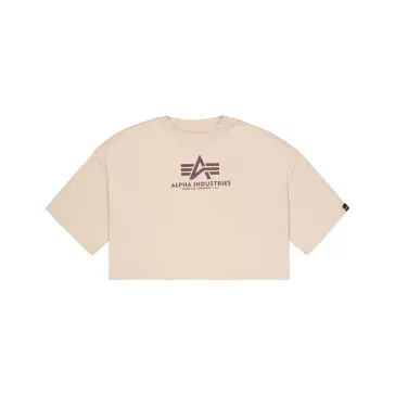 Basic Big Logo Cropped PP T-Shirt Women - organic beige