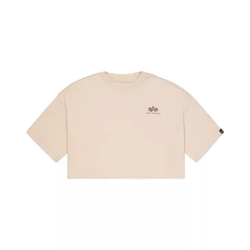 Basic Small Logo Cropped PP T-Shirt Women - organic beige
