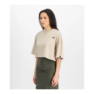 Basic Small Logo Cropped PP T-Shirt Women - organic beige