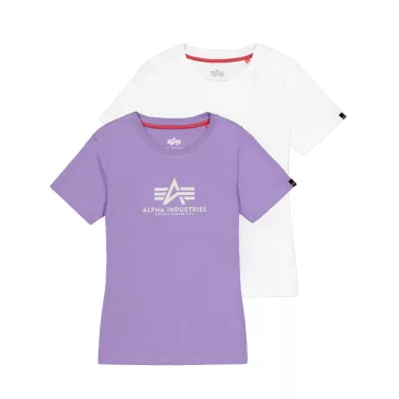 New Basic Big Logo T-Shirt 2 Pack Women - white/violet storm