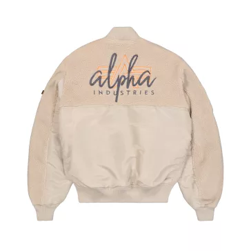 MA-1 Teddy Bomber Jacket - organic beige