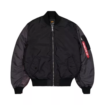 MA-1 Camo Back Embroidery Bomber Jacket - black