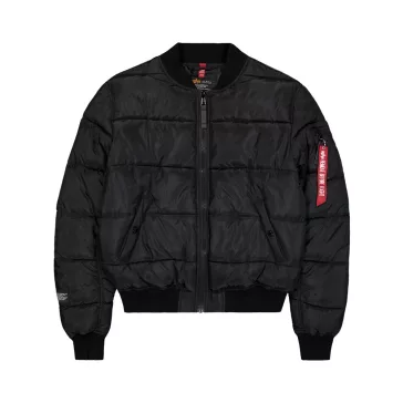 MA-1 Logo Puffer Winter Jacket - black