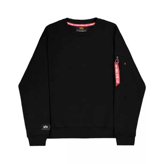 Label Sweashirt Backprint - black