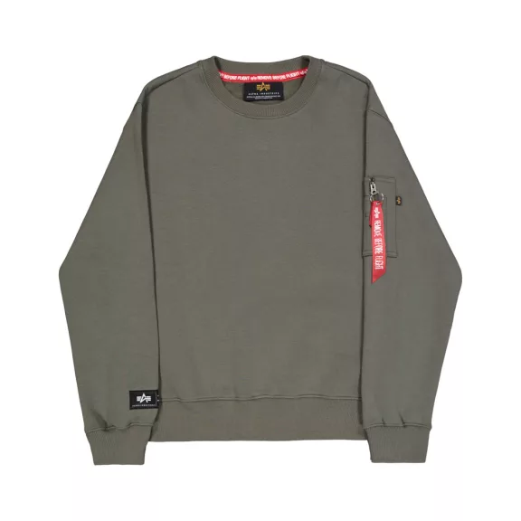 Label Sweashirt Backprint - dark olive