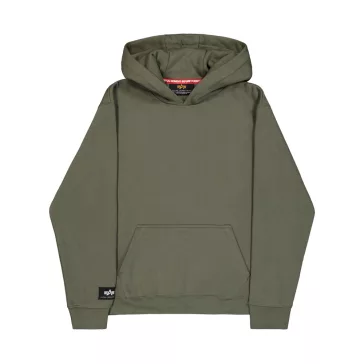 Label Backprint Hoodie - dark olive