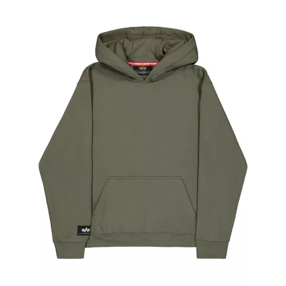 Label Backprint Hoodie - dark olive