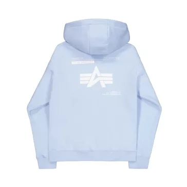 Label Backprint Hoodie - artic blue