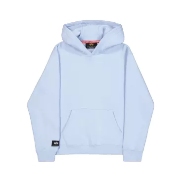 Label Backprint Hoodie - artic blue