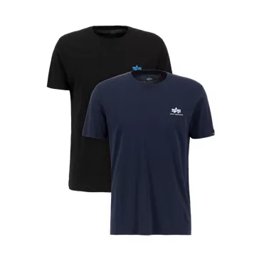 Basic T Small Logo 2 Pack - black/blue