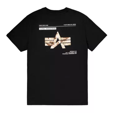 Camo Label Backprint T-Shirt - black/desert camo