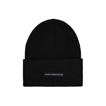 Rubber Logo Beanie - black