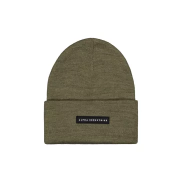 Rubber Logo Beanie - dark olive