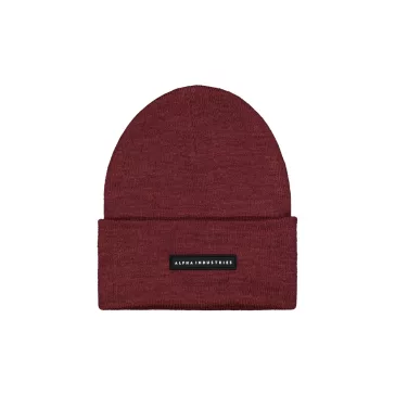 Rubber Logo Beanie - dark cherry