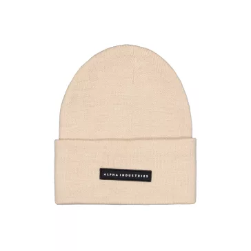 Rubber Logo Beanie - organic beige
