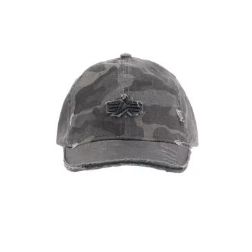 Distressed Logo Camo Cap - black camo