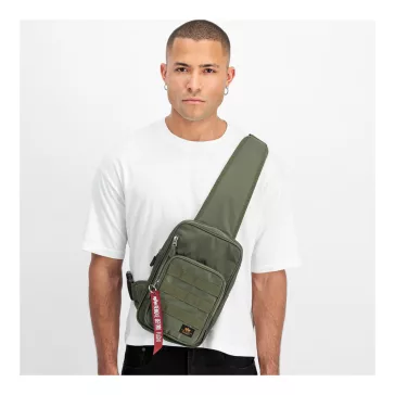 Label Sling Bag - dark olive