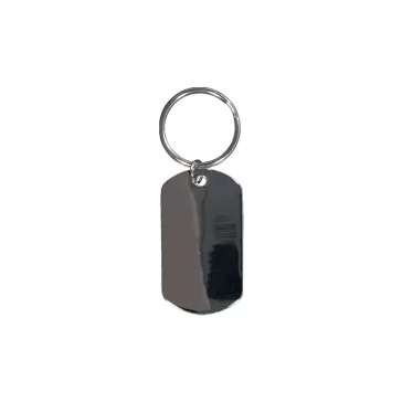 Dog Tag Key Ring - silver