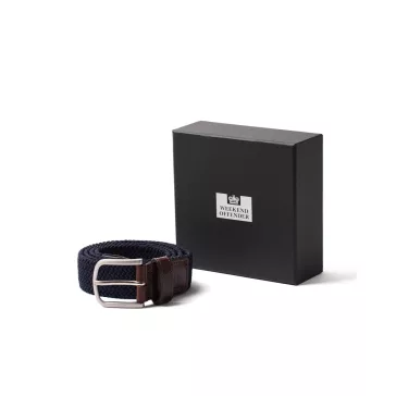Boxed Woven Belt - Navy