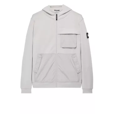Daponte Zip Through Hoodie - rhino