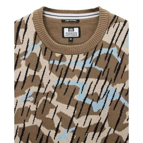 Difranco Camo Jumper - Tobacco Brown