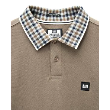 Lindley Long Sleeve Polo Shirt - Tobacco Brown