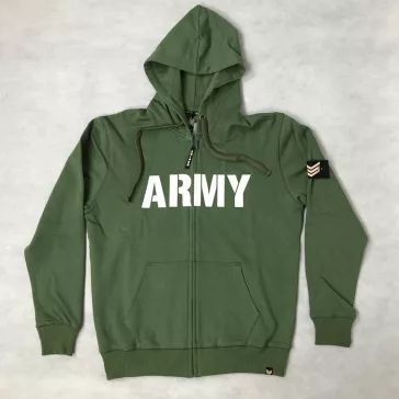 Army Zip Hoody - army green