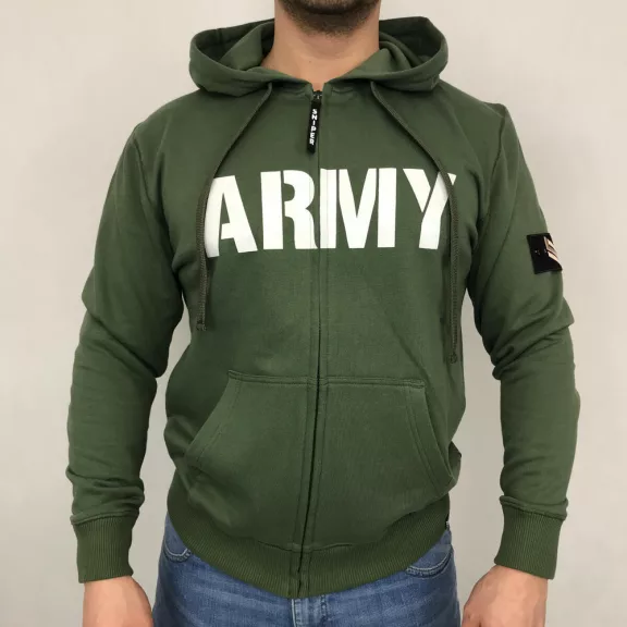 Army Zip Hoody - army green