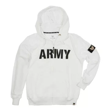 Army Zip Hoody - white