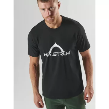 Bora Half Compass Print Tee - Jet Black