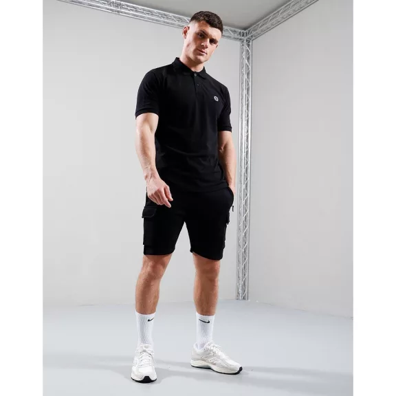 Embroidered Siren Polo Shirt - black