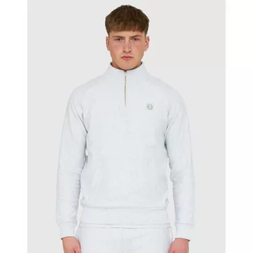 FOUNDATION 1/4 ZIP SWEAT - Snow Marl